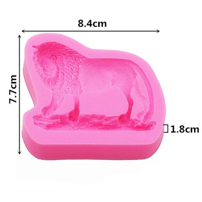 Seedomes 1pc 3D Animal Beast Lion Silicone Mold for DIY Cupcake Cake Topper Decoration Soap Mould Fondant Mold Chocolate Candy Ice Cube Gum Paste Crystal Pudding Desserts Handmade Ice Cream Jelly Shots - Image 2